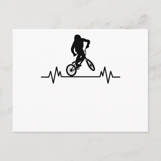 BMX Hartslag Design Funny Rijder Fiets Geschenk Briefkaart (Voorkant)