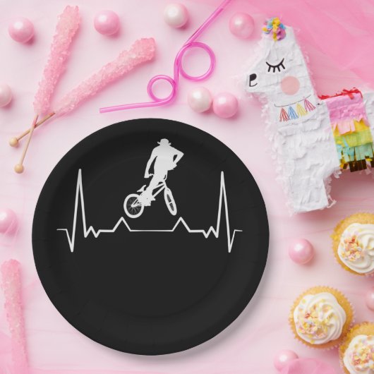BMX hartslag Papieren Bordje (Feest)