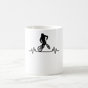 BMX Heartbeat Design Funny Rider Cycling Bike Gift Koffiemok