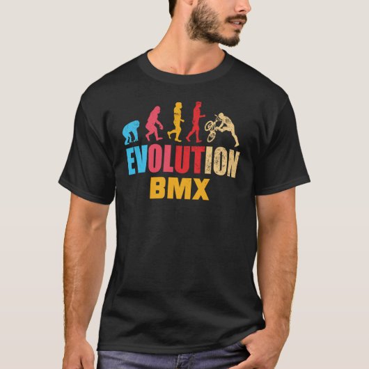 BMX Human Evolution  Old School Bicycle Cyc T-shirt (Voorkant)