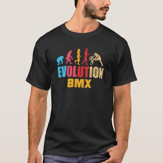 BMX Human Evolution  Old School Bicycle Cyc T-shirt (Voorkant)