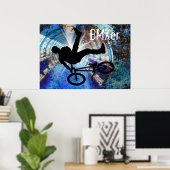 BMX in een Grunge Tunnel Poster (Thuiskantoor)