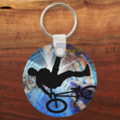 BMX in een Grunge Tunnel Sleutelhanger (Voorkant)