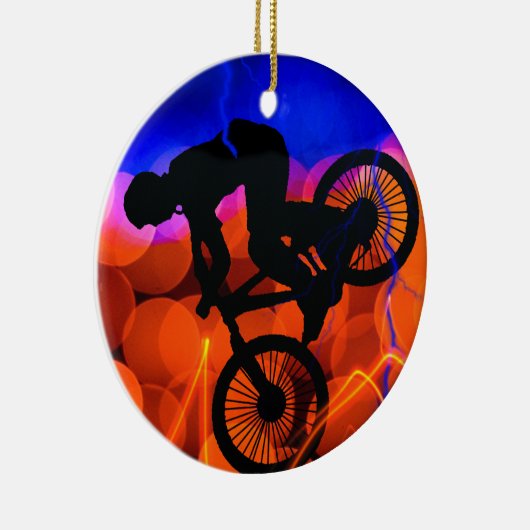 BMX in Light Crystals en bliksem Keramisch Ornament (Rechts)