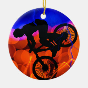 BMX in Light Crystals en bliksem Keramisch Ornament