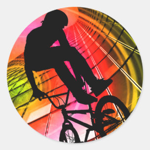 BMX in Lines & Circles Ronde Sticker