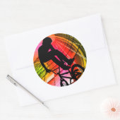 BMX in Lines & Circles Ronde Sticker (Envelop)