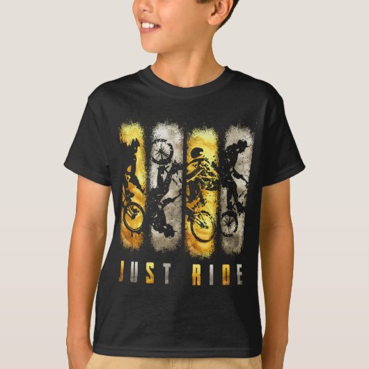 Bmx Just Ride Gold T-shirt (Voorkant)