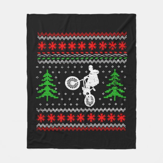 BMX Kerstmis Fleece Deken (Voorkant)