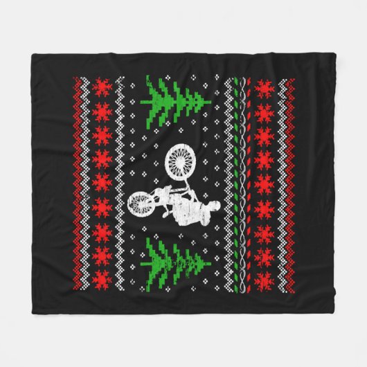 BMX Kerstmis Fleece Deken (Voorkant (Horizontaal))
