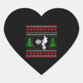 BMX Kerstmis Hart Sticker (Voorkant)