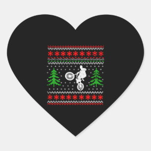 BMX Kerstmis Hart Sticker