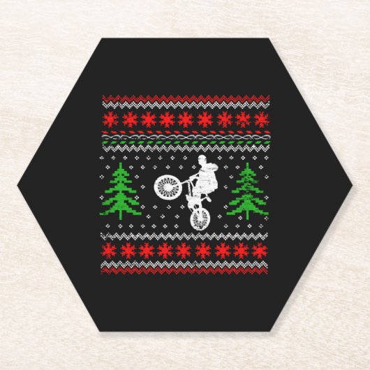 BMX Kerstmis Kartonnen Onderzetters (Voorkant)