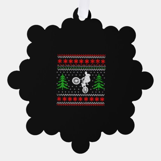 BMX Kerstmis Ornament Kaart (Voorkant)
