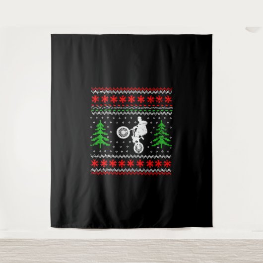 BMX Kerstmis Wandkleed (Voorkant)