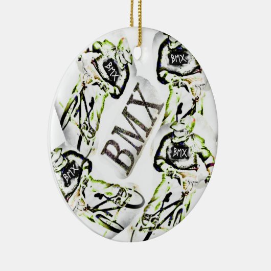 BMX kerstversiering Keramisch Ornament (Rechts)