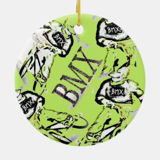 BMX kerstversiering Keramisch Ornament (Achterkant)