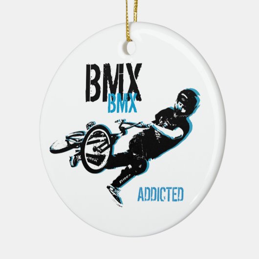 BMX kerstversiering Keramisch Ornament (Links)