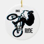 BMX kerstversiering Keramisch Ornament (Achterkant)
