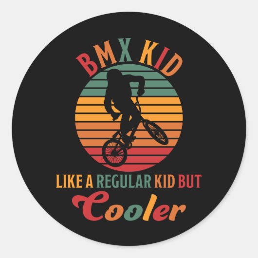 BMX-Kind als een normaal Kind, maar koeler fiets Ronde Sticker (Voorkant)