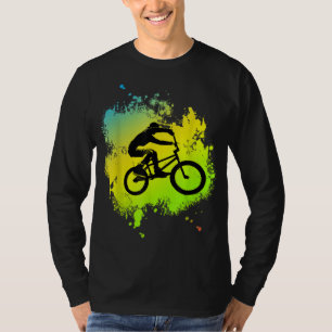 Bmx kleurfiets met mooi wiel, stunts, pedalen t-shirt