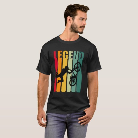 BMX Legend BMX Jongens Tiener Mannen  BMX Fietsrit T-shirt (Voorkant volledig)