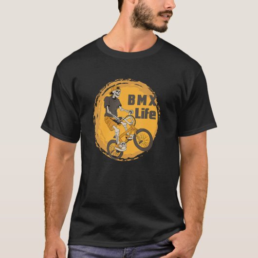 BMX Life Skeleton Biking Bicycle BMX Stunt Dirt Bi T-shirt (Voorkant)