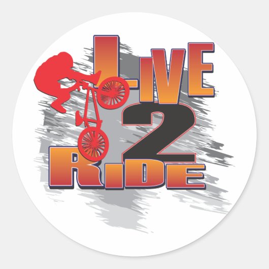 BMX Live naar Ride Ride to Live Ronde Sticker (Voorkant)