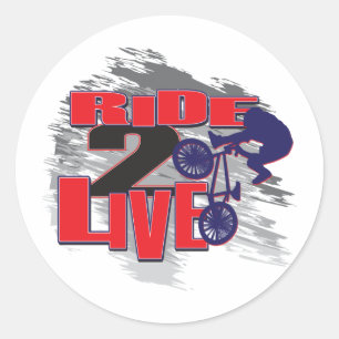 BMX Live naar Ride Ride to Live Ronde Sticker