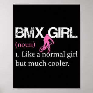 Bmx Meisje Definitie Grappig Bmx Vrouwelijke Rijde Poster
