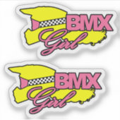 BMX meisje Sticker (Voorkant)