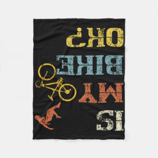 Bmx Mountain Biking Dirt Race Retro Biker Is My Bi Fleece Deken