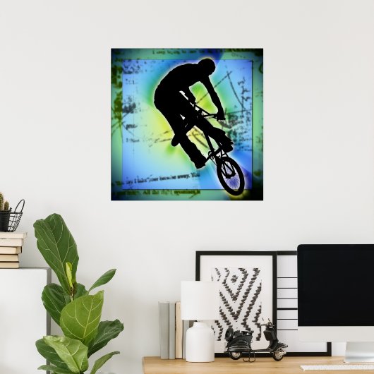 BMX Mountain Biking Poster (Thuiskantoor)