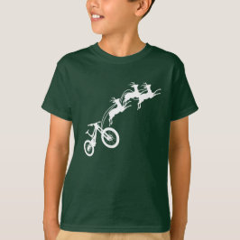 BMX Mountainbike Rendier Grappige Vakantie Kerstzo T-shirt
