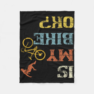 Bmx Mountainbiken Dirt Race Retro Biker Is My Bi Fleece Deken