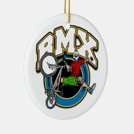 BMX One Handed Trick Keramisch Ornament (Rechts)