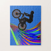 BMX op een regenboogweg Legpuzzel (Verticaal)
