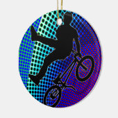 BMX op Fractal Movie Marquee Keramisch Ornament (Links)
