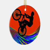 BMX op Rainbow Road Keramisch Ornament (Rechts)