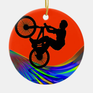 BMX op Rainbow Road Keramisch Ornament