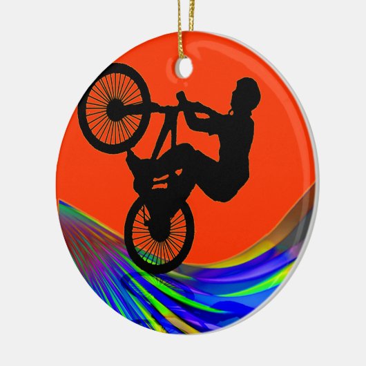 BMX op Rainbow Road Keramisch Ornament (Links)