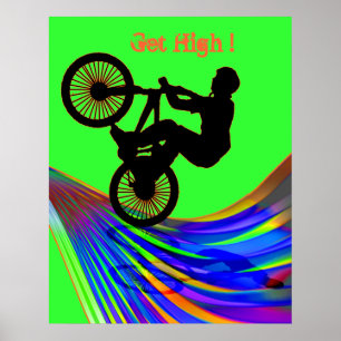 BMX op Rainbow Road Poster