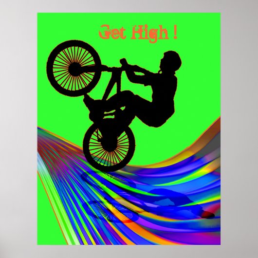 BMX op Rainbow Road Poster (Voorkant)