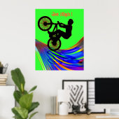 BMX op Rainbow Road Poster (Thuiskantoor)