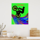 BMX op Rainbow Road Poster (Keuken)