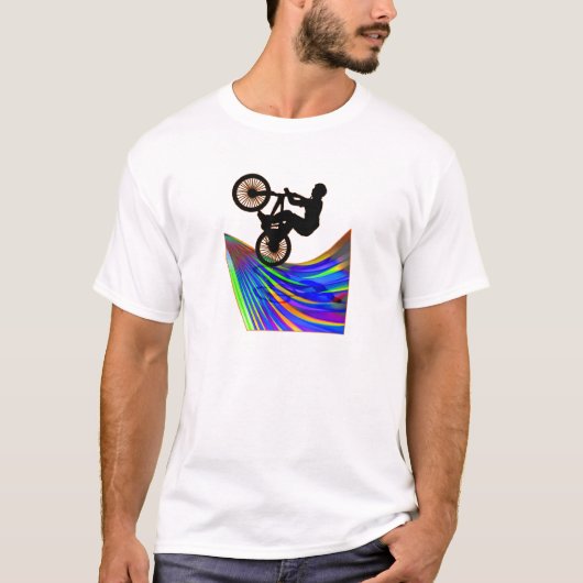 BMX op Rainbow Road T-shirt (Voorkant)