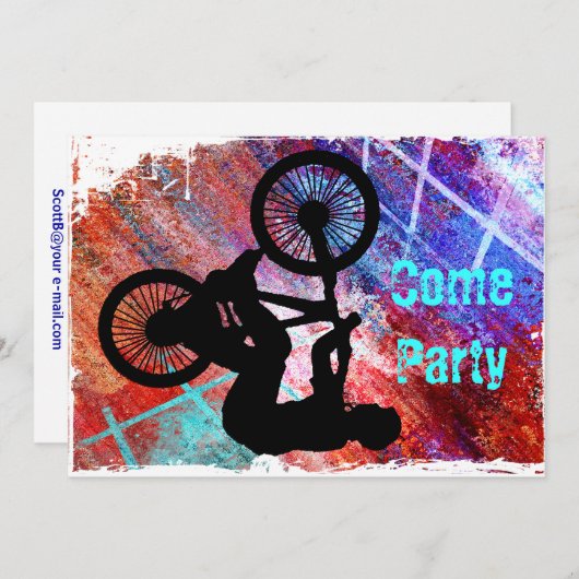 BMX op Rusty Grunge Kaart (Voorkant / Achterkant)