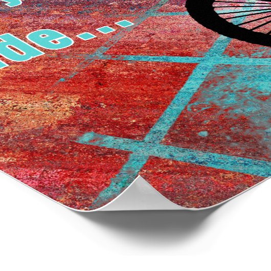 BMX op Rusty Grunge Risico Hoe rijdt u het Poster (Hoek)