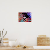 BMX op Rusty Grunge Risico Hoe rijdt u het Poster (Keuken)