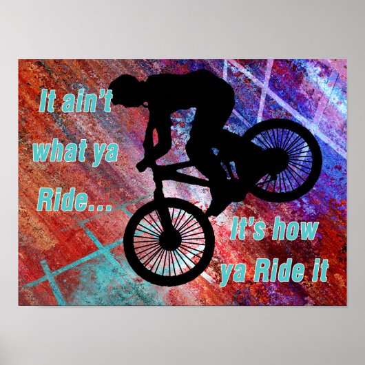 BMX op Rusty Grunge Risico Hoe rijdt u het Poster (Voorkant)